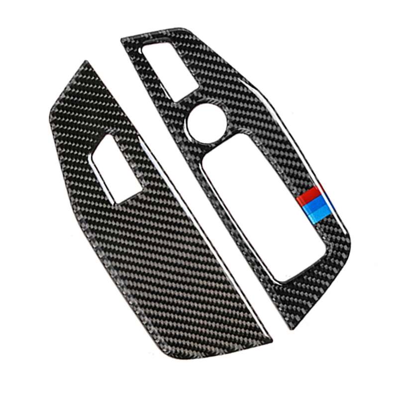 Car Carbon Fiber Window Glass Control Panel 3-color Decorative Sticker for BMW G01 X3 2018-2020 / G0