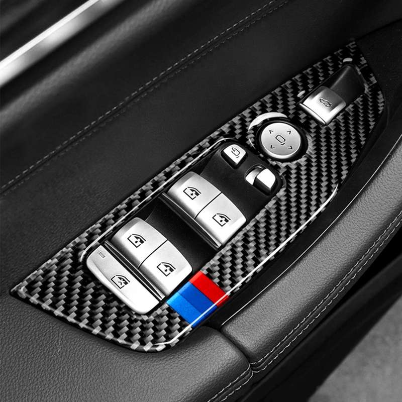 Car Carbon Fiber Window Glass Control Panel 3-color Decorative Sticker for BMW G01 X3 2018-2020 / G0