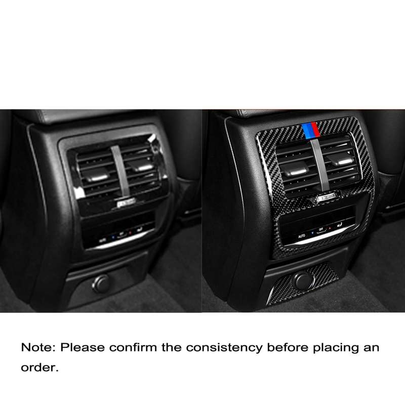 Car Carbon Fiber Rear Air Conditioning Vent 3-color Decorative Sticker for BMW G01 X3 2018-2020 / G0