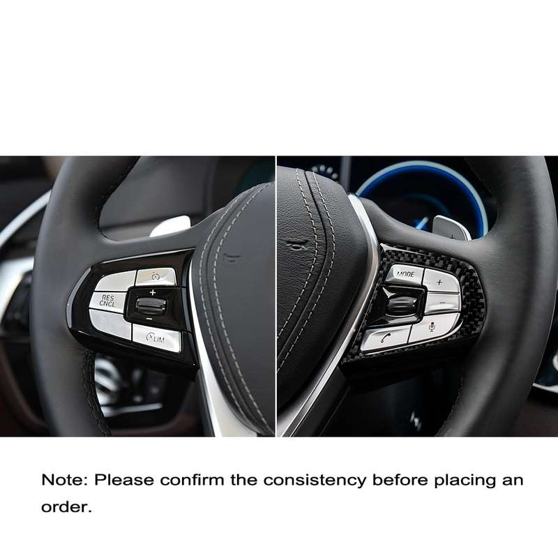 2 in 1 Car Carbon Fiber Steering Wheel Button Solid Color B Decorative Sticker for BMW G01 X3 2018-2