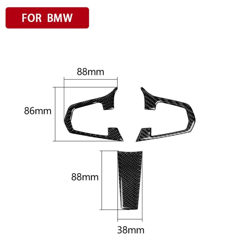3 in 1 Car Carbon Fiber Steering Wheel Solid Color A Decorative Sticker for BMW G01 X3 2018-2020 / G