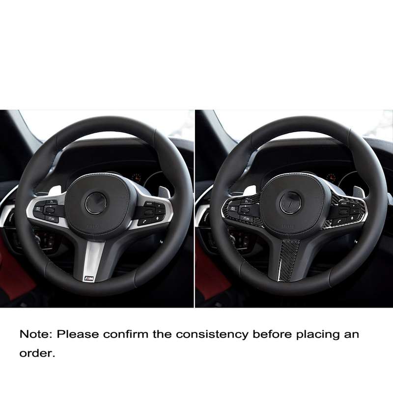 3 in 1 Car Carbon Fiber Steering Wheel Solid Color A Decorative Sticker for BMW G01 X3 2018-2020 / G