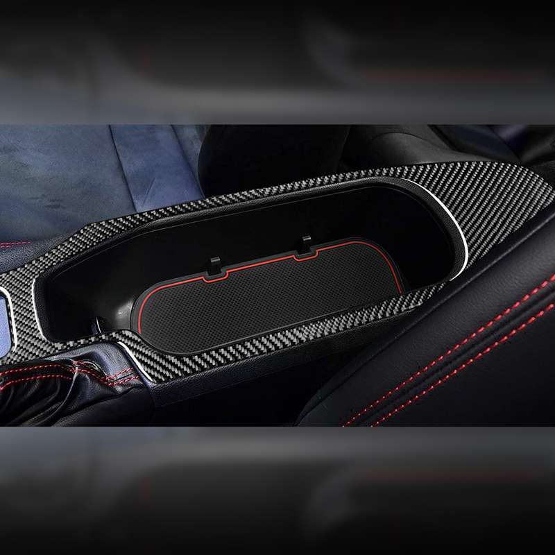 Car Carbon Fiber Central Armrest Panel Decorative Sticker for Subaru BRZ / Toyota 86 2017-2019, Left