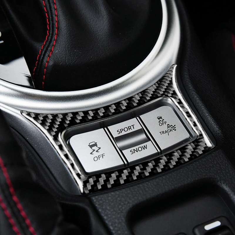 Car Carbon Fiber Gear Button Decorative Sticker for Subaru BRZ / Toyota 86 2017-2019, Left and Right