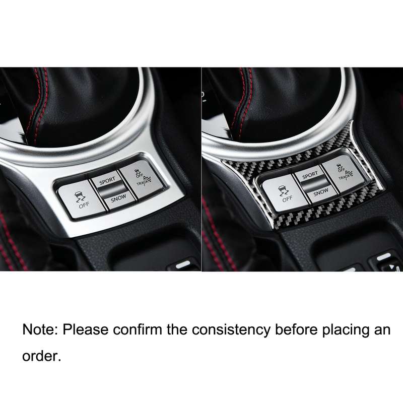 Car Carbon Fiber Gear Button Decorative Sticker for Subaru BRZ / Toyota 86 2017-2019, Left and Right