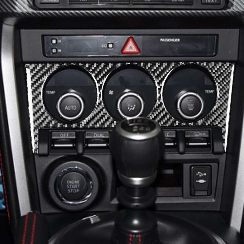 Car Carbon Fiber Air Conditioning Button A Decorative Sticker for Subaru BRZ / Toyota 86 2017-2019,