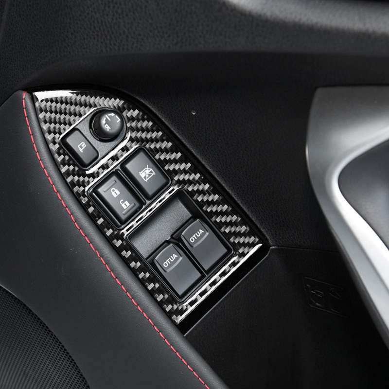 2 in 1 Car Carbon Fiber Window Lift Panel Decorative Sticker for Subaru BRZ / Toyota 86 2017-2019, R