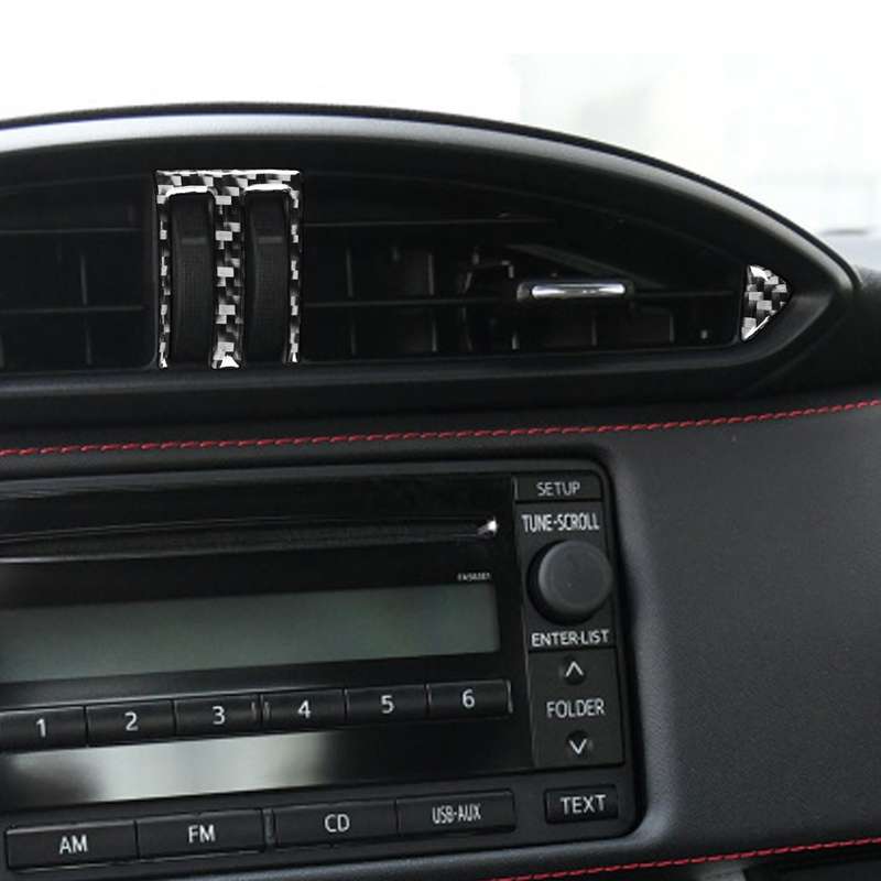 3 in 1 Car Carbon Fiber Central Air Outlet Decorative Sticker for Subaru BRZ / Toyota 86 2017-2019,