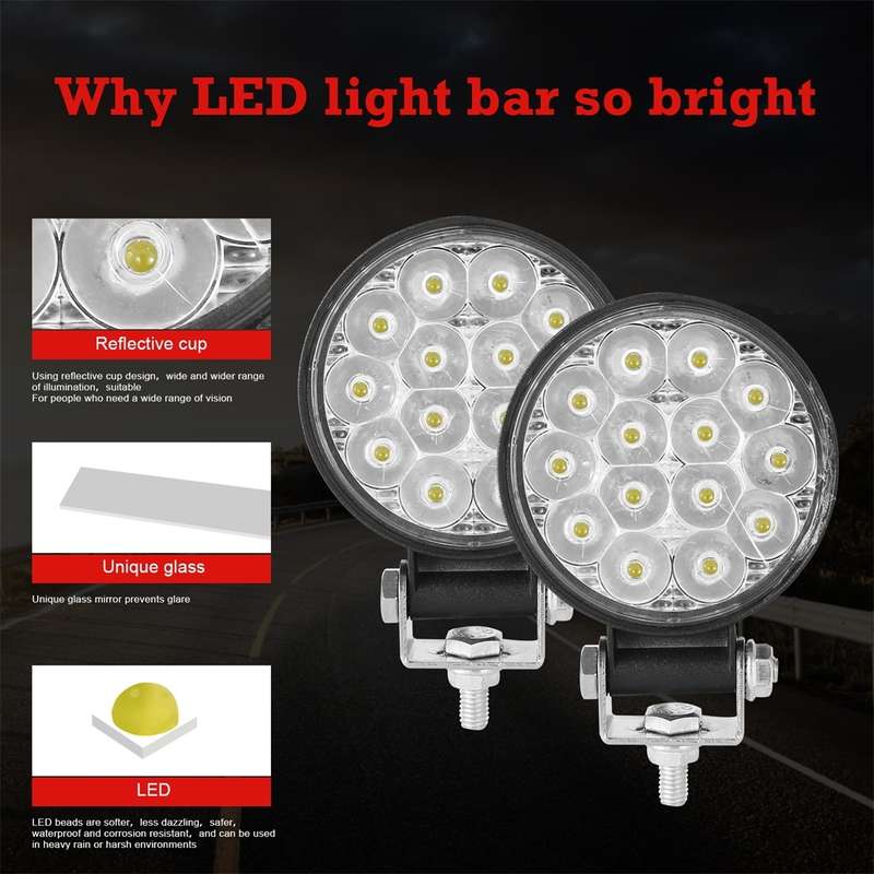 D0037 9.8W 10-30V DC 6000K 3 inch 14 LEDs Circle Offroad Truck Car Driving Light Work Light Spotligh