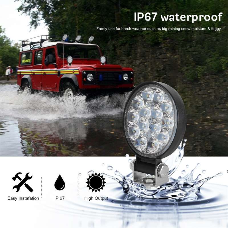D0037 9.8W 10-30V DC 6000K 3 inch 14 LEDs Circle Offroad Truck Car Driving Light Work Light Spotligh