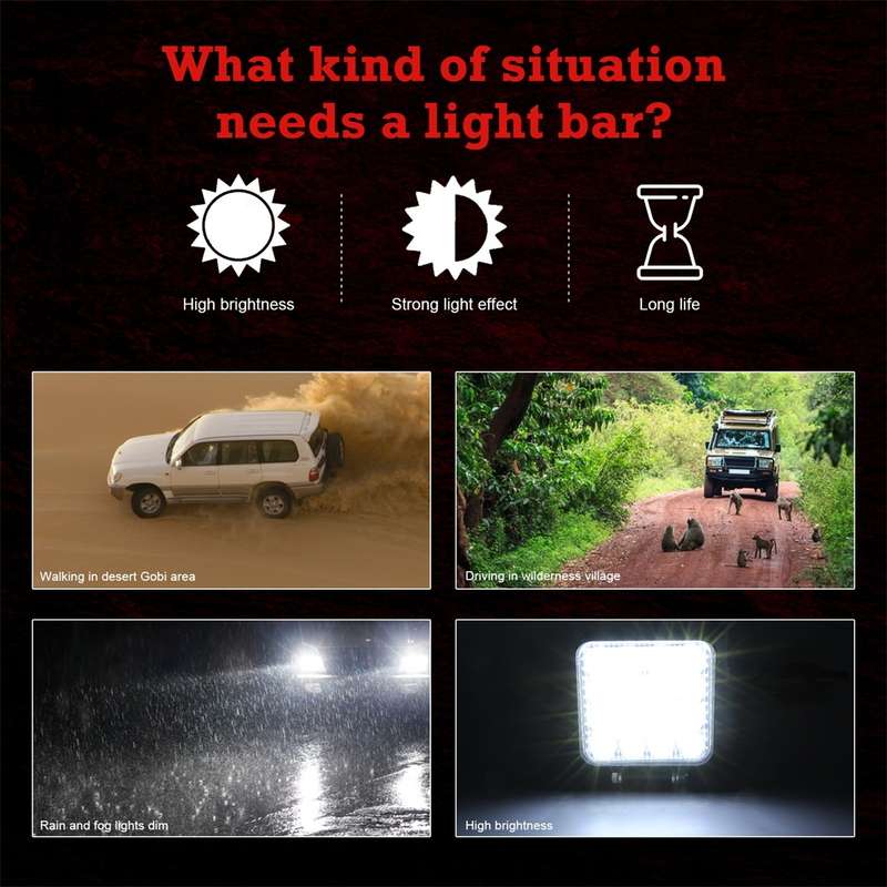 D0038 11.2W 10-30V DC 6000K 3 inch 16 LEDs Square Offroad Truck Car Driving Light Work Light Spotlig