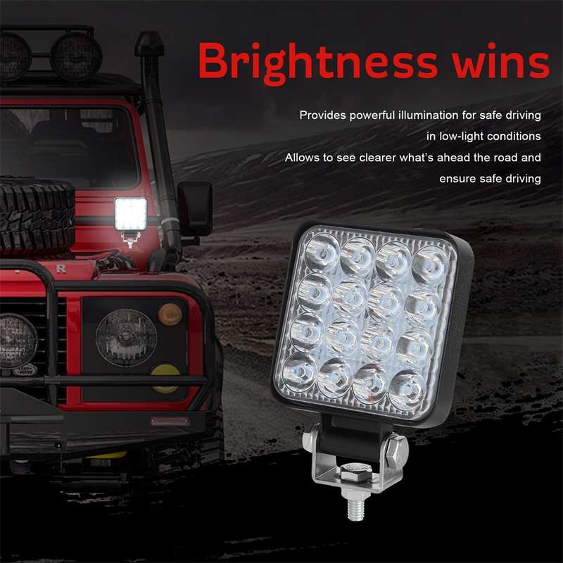 D0038 11.2W 10-30V DC 6000K 3 inch 16 LEDs Square Offroad Truck Car Driving Light Work Light Spotlig