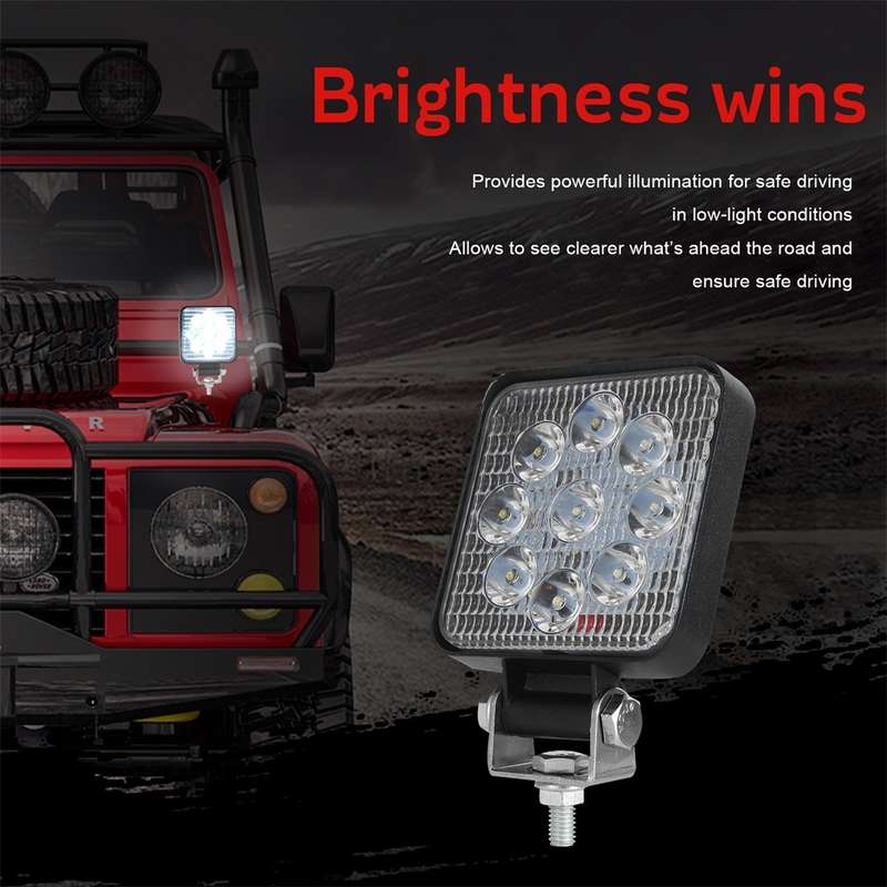 D0036 6.3W 10-30V DC 6000K 3 inch 9 LEDs Square Offroad Truck Car Driving Light Work Light Spotlight