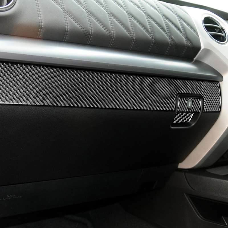 3 PCS / Set Carbon Fiber Car Co-pilot Glove Box Decorative Sticker for Toyota Tundra 2014-2018, Righ