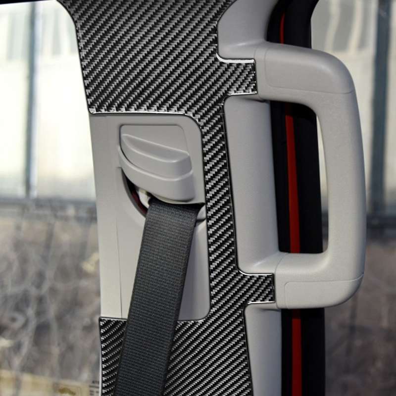 2 PCS / Set Carbon Fiber Car Seat Belt Panel Decorative Sticker for Toyota Tundra 2014-2018, Left Ri