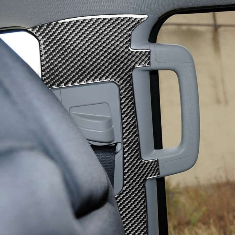 2 PCS / Set Carbon Fiber Car Seat Belt Panel Decorative Sticker for Toyota Tundra 2014-2018, Left Ri