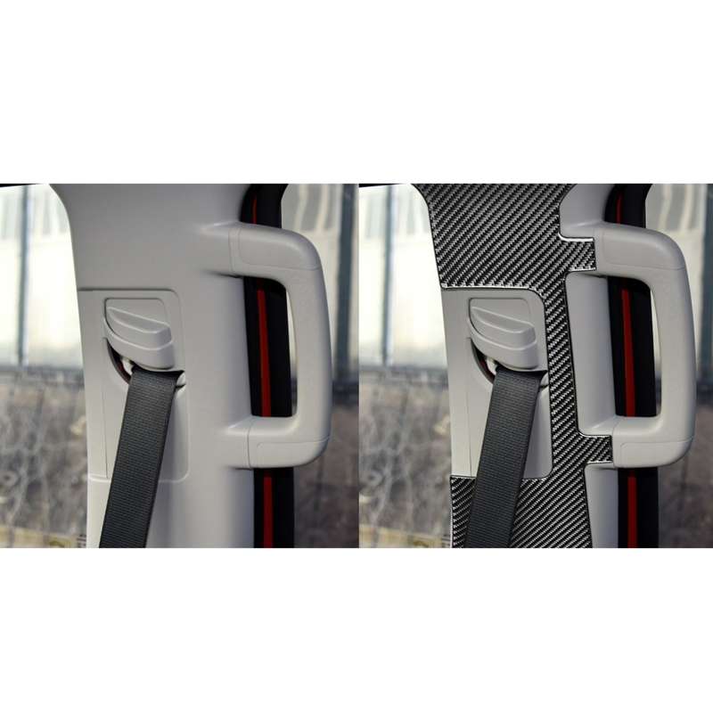 2 PCS / Set Carbon Fiber Car Seat Belt Panel Decorative Sticker for Toyota Tundra 2014-2018, Left Ri