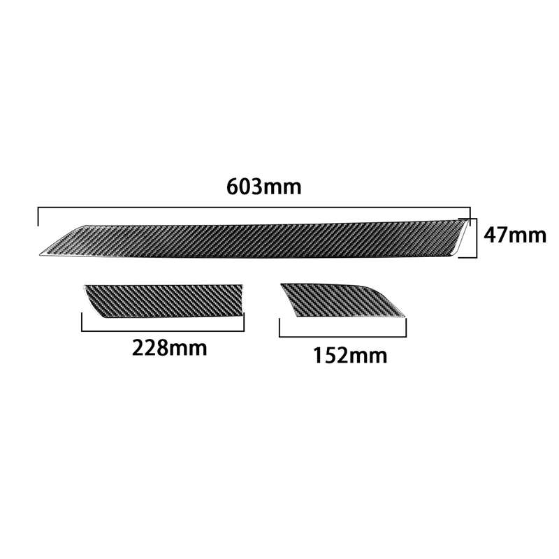 3 PCS / Set Carbon Fiber Car Center Console Decorative Sticker for Toyota Tundra 2014-2018, Left Dri