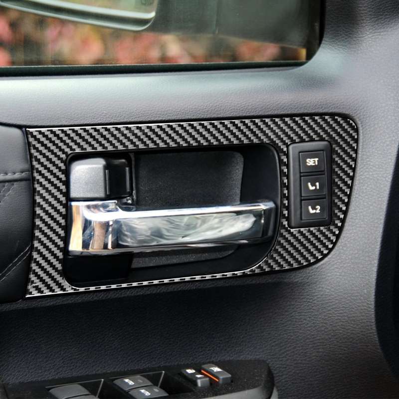4 PCS / Set Carbon Fiber Car Door Inner Handle Decorative Sticker for Toyota Tundra 2014-2018, Left