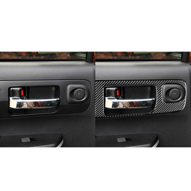 4 PCS / Set Carbon Fiber Car Door Inner Handle Decorative Sticker for Toyota Tundra 2014-2018, Left