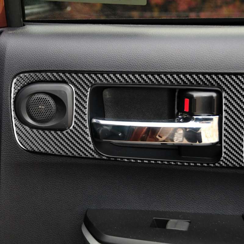 4 PCS / Set Carbon Fiber Car Door Inner Handle Decorative Sticker for Toyota Tundra 2014-2018, Right