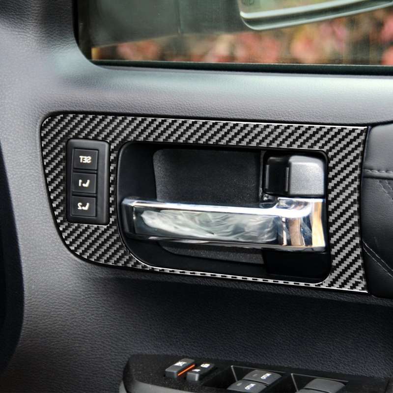 4 PCS / Set Carbon Fiber Car Door Inner Handle Decorative Sticker for Toyota Tundra 2014-2018, Right