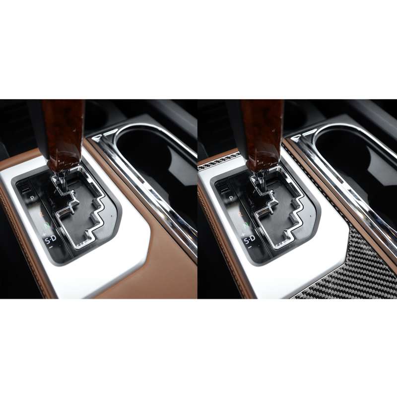 Carbon Fiber Car Gear Outer Frame Decorative Sticker for Toyota Tundra 2014-2018, Left Right Driving
