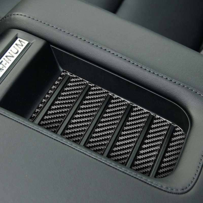 Carbon Fiber Car Armrest Box Slot Pad Decorative Sticker for Toyota Tundra 2014-2018, Left Right Dri