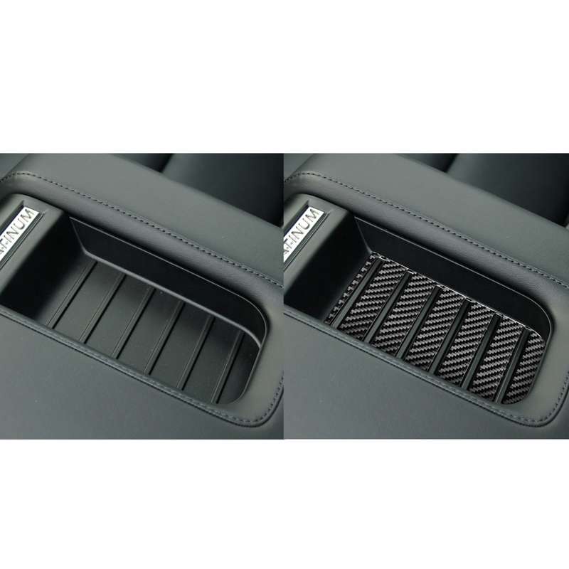 Carbon Fiber Car Armrest Box Slot Pad Decorative Sticker for Toyota Tundra 2014-2018, Left Right Dri