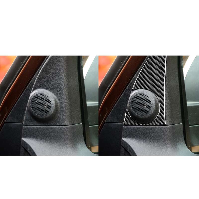 2 PCS / Set Carbon Fiber Car A-pillar Speaker Panel Decorative Sticker for Toyota Tundra 2014-2018,
