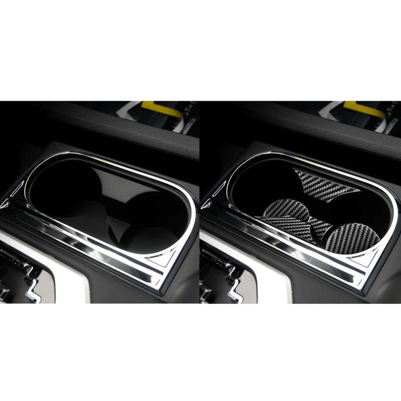 5 PCS / Set Carbon Fiber Car Central Control Cup Holder Panel Decorative Sticker for Toyota Tundra 2