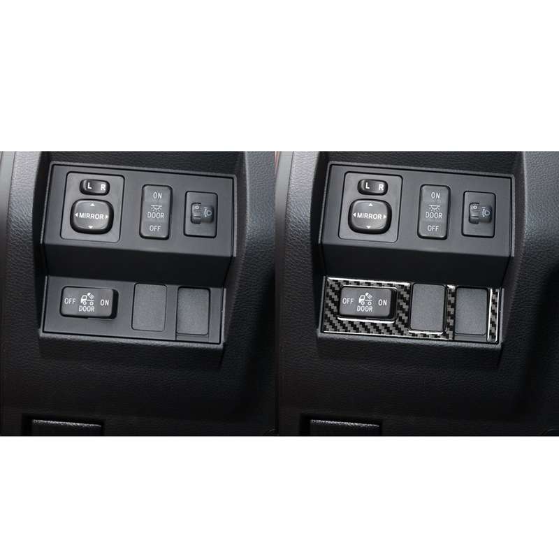 2 PCS / Set Carbon Fiber Car Headlight Switch Ring Decorative Sticker for Toyota Tundra 2014-2018, L