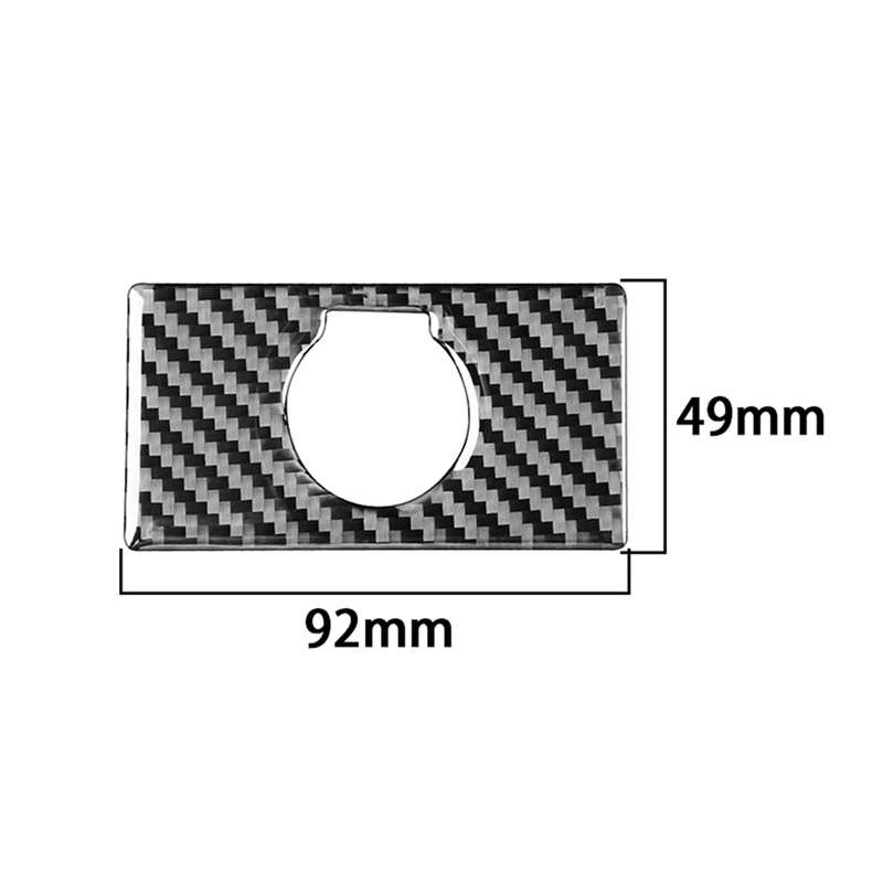 Carbon Fiber Car Rear Cigarette Lighter Switch Decorative Sticker for Toyota Tundra 2014-2018, Left
