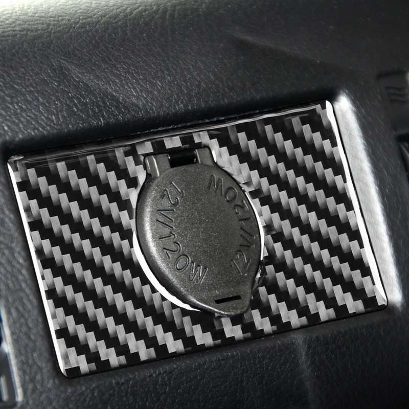 Carbon Fiber Car Rear Cigarette Lighter Switch Decorative Sticker for Toyota Tundra 2014-2018, Left