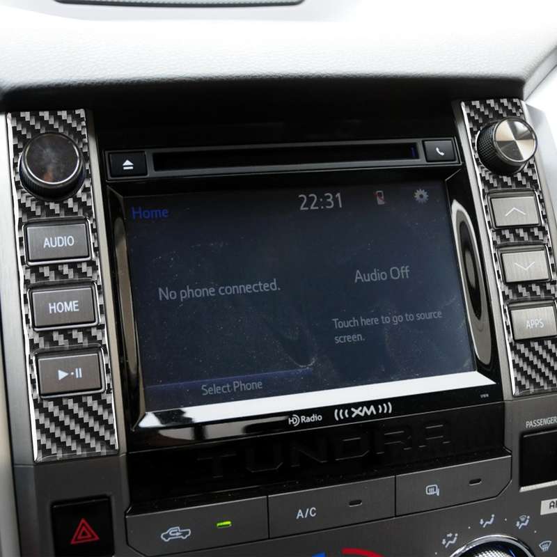2 PCS / Set Carbon Fiber Car Central Control Volume Switch Decorative Sticker for Toyota Tundra 2014