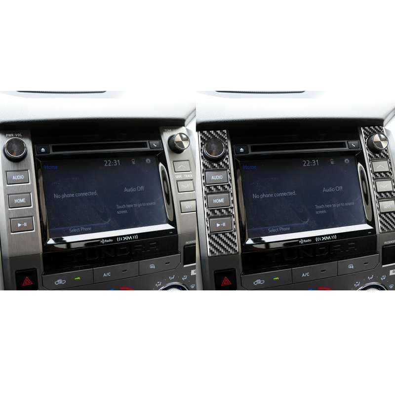 2 PCS / Set Carbon Fiber Car Central Control Volume Switch Decorative Sticker for Toyota Tundra 2014
