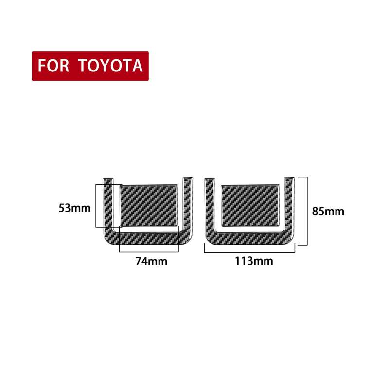 4 PCS / Set Carbon Fiber Car Rear Seat Adjustment Panel Decorative Sticker for Toyota Tundra 2014-20