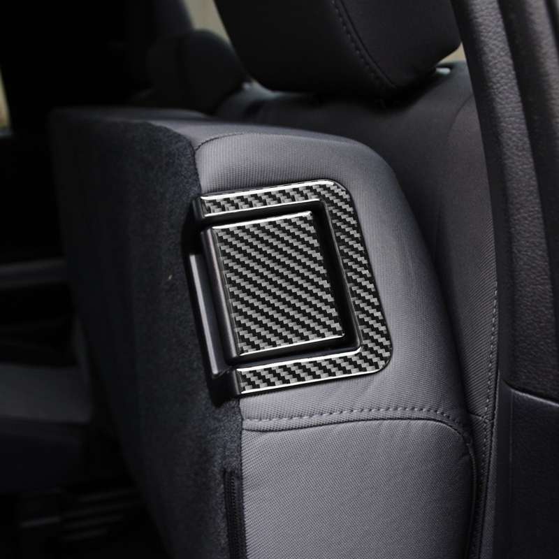 4 PCS / Set Carbon Fiber Car Rear Seat Adjustment Panel Decorative Sticker for Toyota Tundra 2014-20