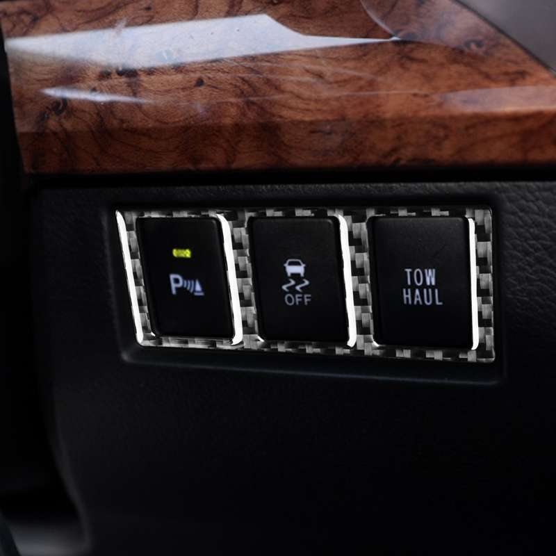 Carbon Fiber Car Mode Switch Decorative Sticker for Toyota Tundra 2014-2018, Left Right Driving Univ