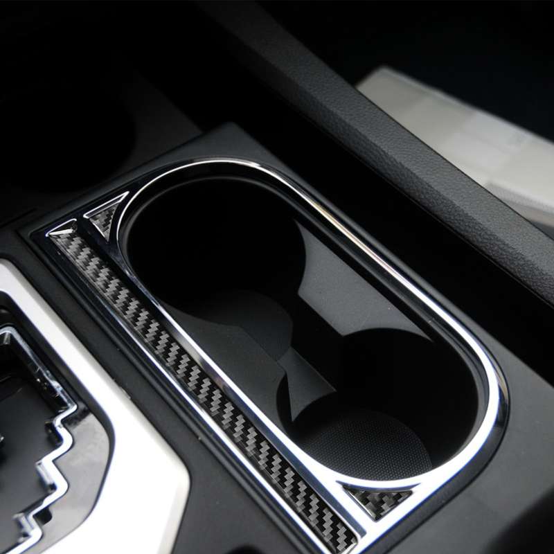 3 PCS / Set Carbon Fiber Car Central Control Cup Holder Decorative Sticker for Toyota Tundra 2014-20