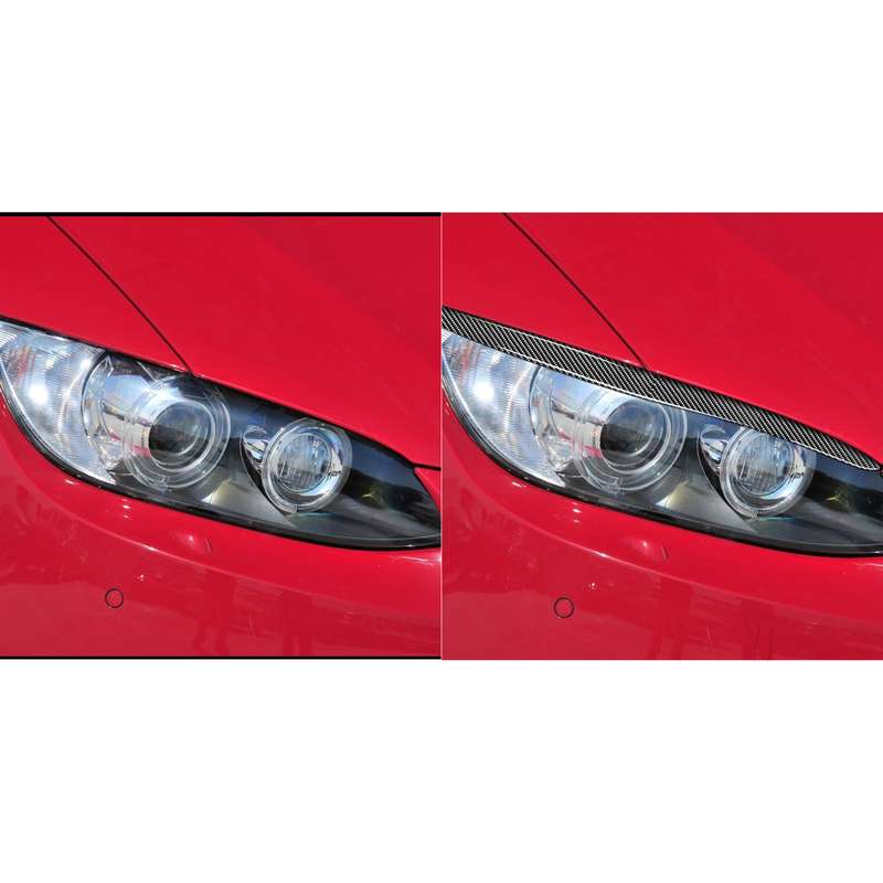 2 PCS / Set Carbon Fiber Car Lamp Eyebrow Decorative Sticker for BMW E92 / E93 2006-2012, Drop Glue