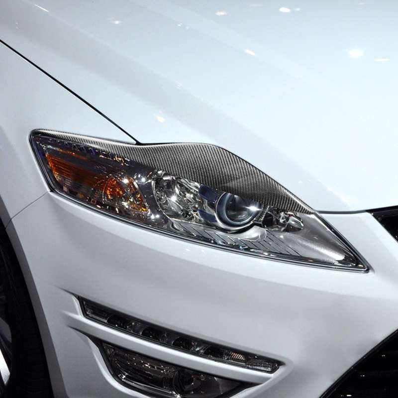 2 PCS / Set Carbon Fiber Car Lamp Eyebrow Decorative Sticker for Ford Mondeo MK4 2007-2013, Drop Glu