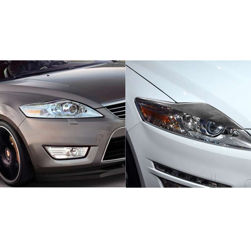 2 PCS / Set Carbon Fiber Car Lamp Eyebrow Decorative Sticker for Ford Mondeo MK4 2007-2013, Drop Glu