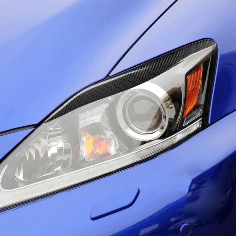 2 PCS / Set Carbon Fiber Car Lamp Eyebrow Decorative Sticker for Lexus IS250/ IS300 2006-2012, Drop