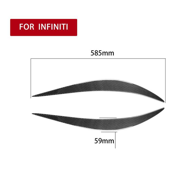 2 PCS / Set Carbon Fiber Car Lamp Eyebrow Decorative Sticker for Infiniti Q50 2014-2019, Drop Glue V