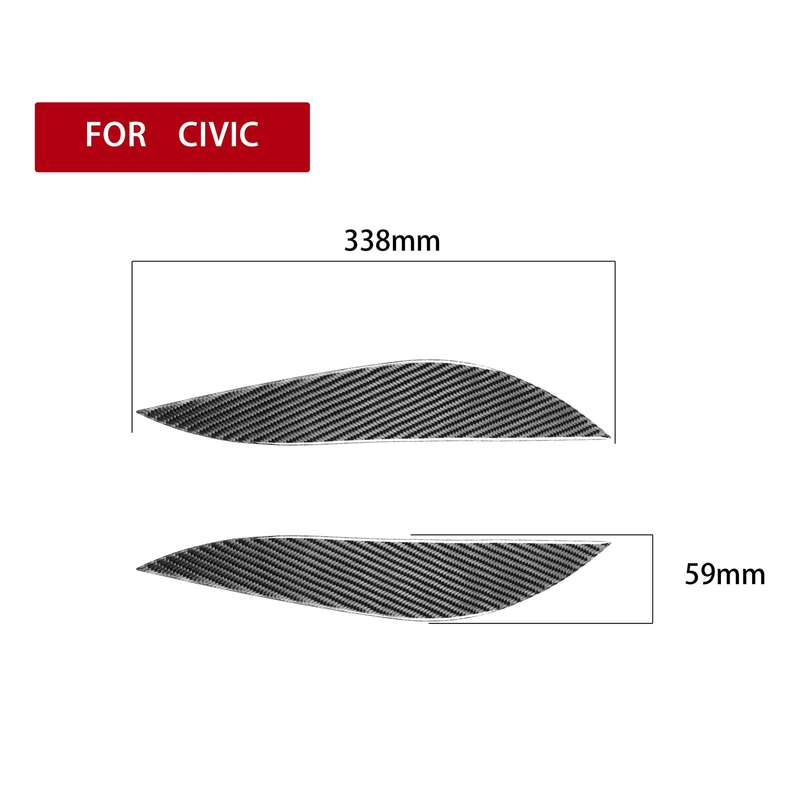 2 PCS / Set Carbon Fiber Car Lamp Eyebrow Decorative Sticker for Honda Civic 2001-2003, Drop Glue Ve