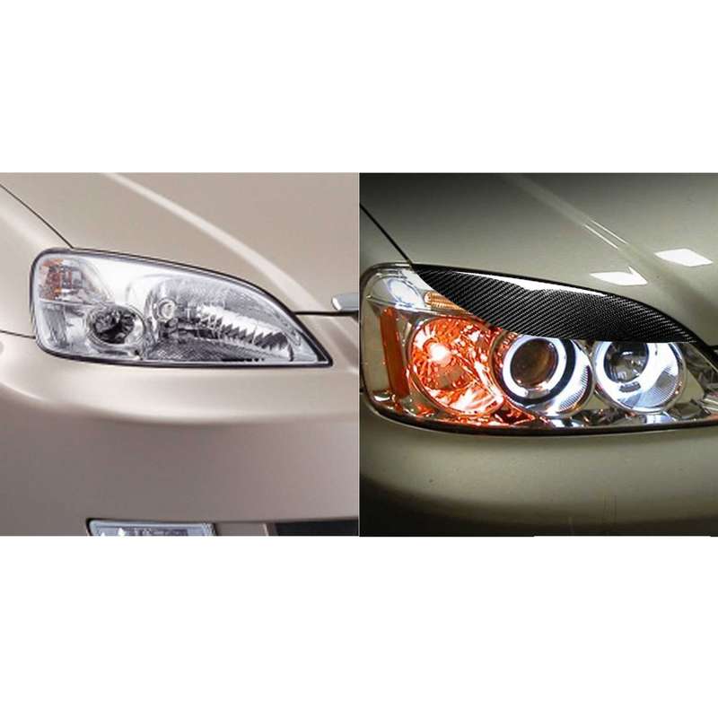 2 PCS / Set Carbon Fiber Car Lamp Eyebrow Decorative Sticker for Honda Civic 2001-2003, Drop Glue Ve