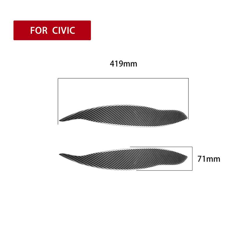 2 PCS / Set Carbon Fiber Car Lamp Eyebrow Decorative Sticker for Honda Civic 1999-1900, Drop Glue Ve