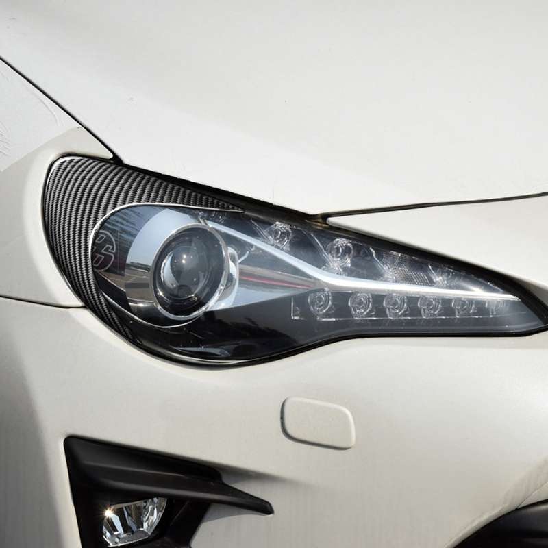 2 PCS / Set Carbon Fiber Car Front Lamp Eyebrow Decorative Sticker for Toyota GT86 / Subaru BRZ 2012