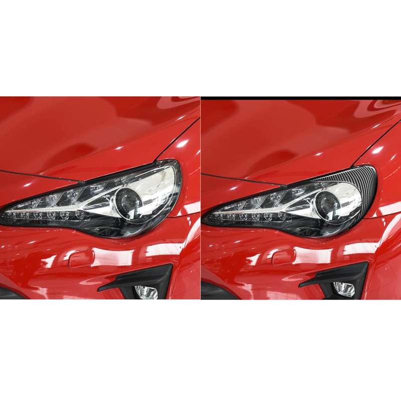 2 PCS / Set Carbon Fiber Car Front Lamp Eyebrow Decorative Sticker for Toyota GT86 / Subaru BRZ 2012